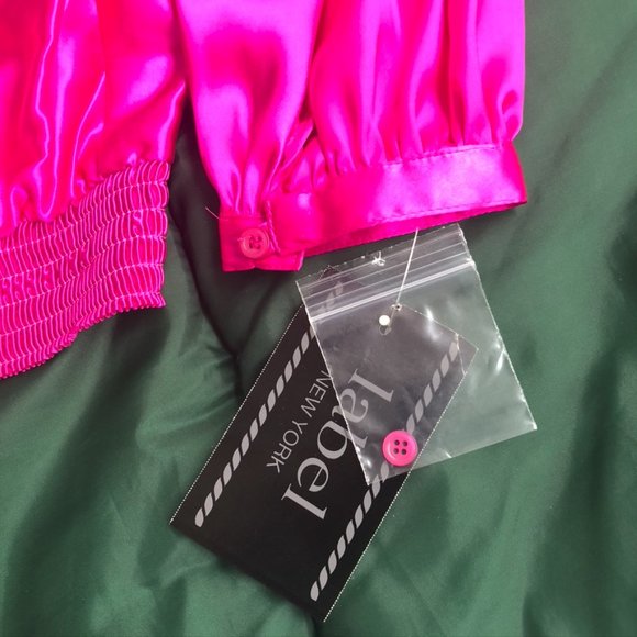 LABEL Womens 100% SILK PINK Long Sleeve BOAT NECK PULLOVER BLOUSE Top Size 12 - Picture 5 of 6